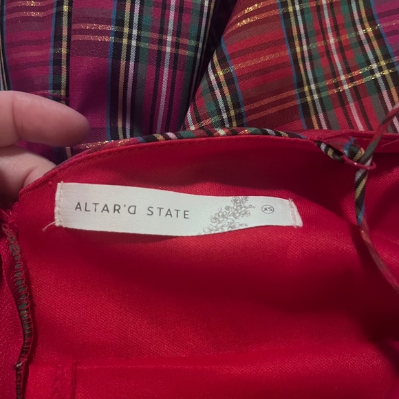 NWOT Altar'd State Women's Plaid Sleeveless Dress Size XS - Picture 3 of 3